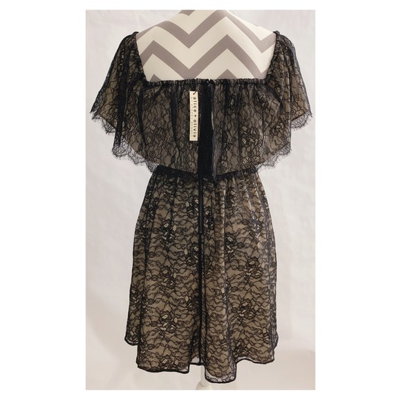 NWT ALICE+OLIVIA Suzy Off The Shoulder Lace Dress - Picture 5 of 10